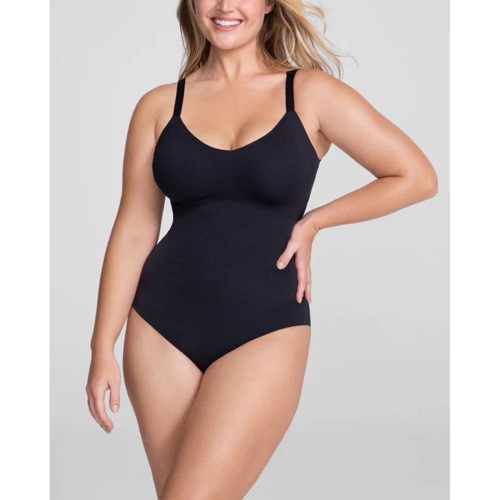 Honeylove Cami Bodysuit Shadow Black‎ Shapewear Size Medium Petite NWT